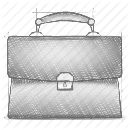 256x256 Briefcase, Engineering, Hand Drawn, Sketch Icon - Briefcase Drawing