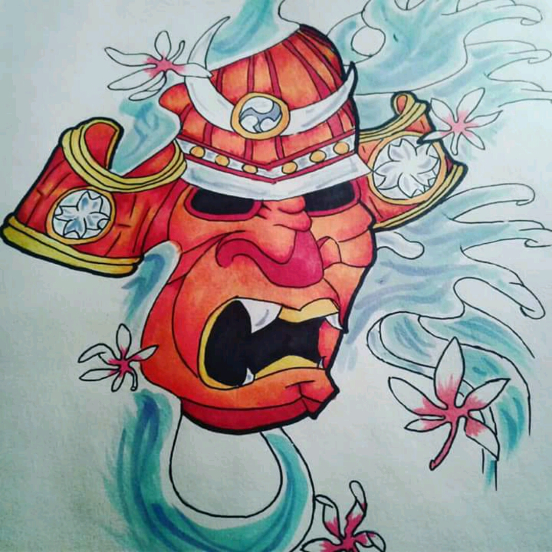 1080x1080 Sammyt Samurai Japanese Traditional - Bright Drawings