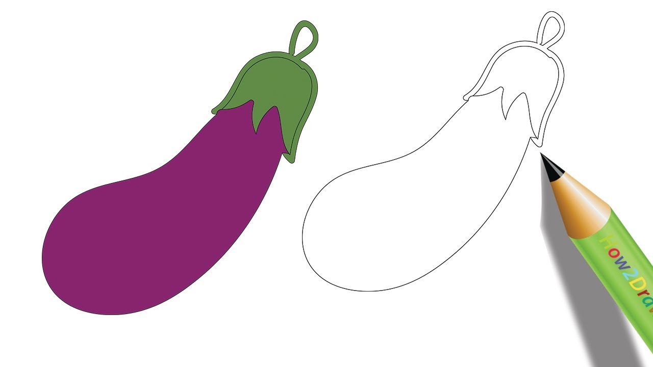 1280x720 how to draw a brinjal step - Brinjal Drawing