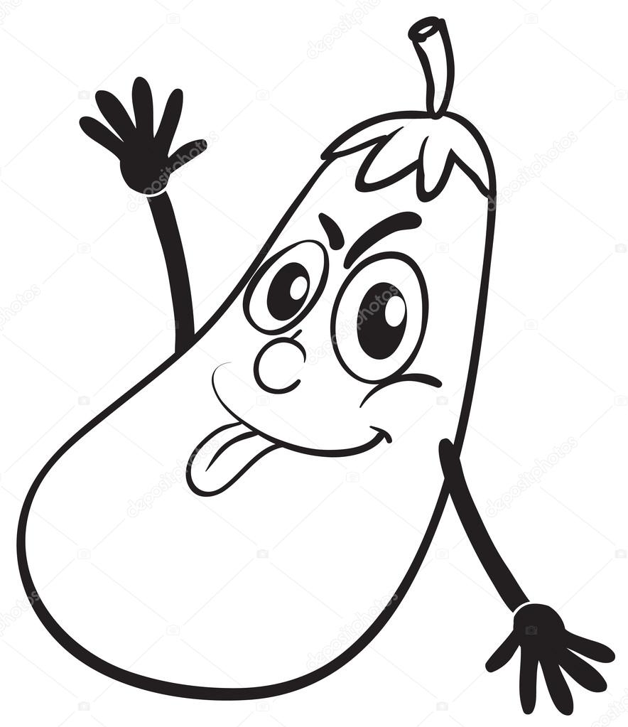 884x1023 brinjal drawing cartoon for free download - Brinjal Drawing