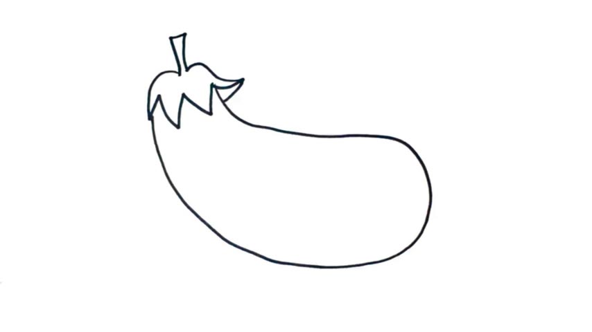 854x480 how to draw an eggplant - Brinjal Drawing Picture