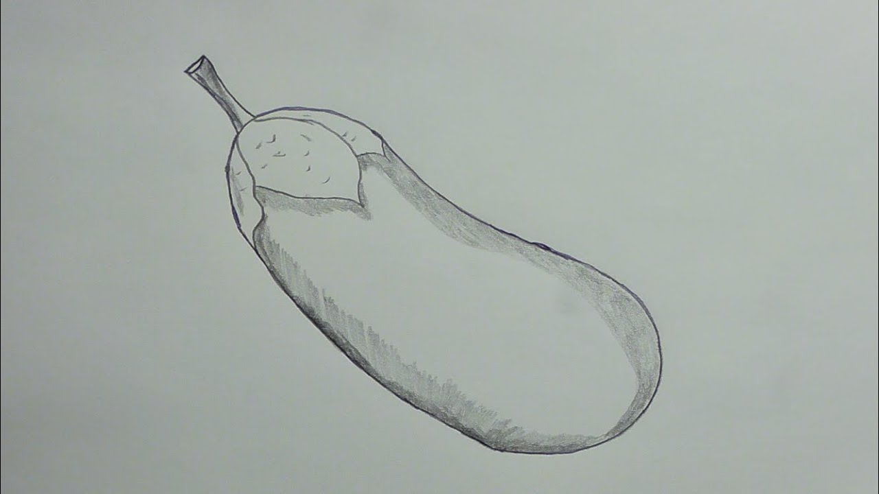 1280x720 how to draw an eggplant - Brinjal Drawing Picture