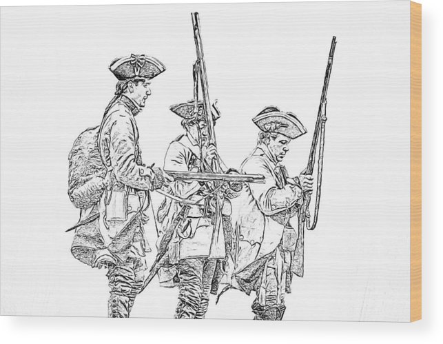 643x499 french and indian war british soldiers sketch wood print - British Soldier Drawing