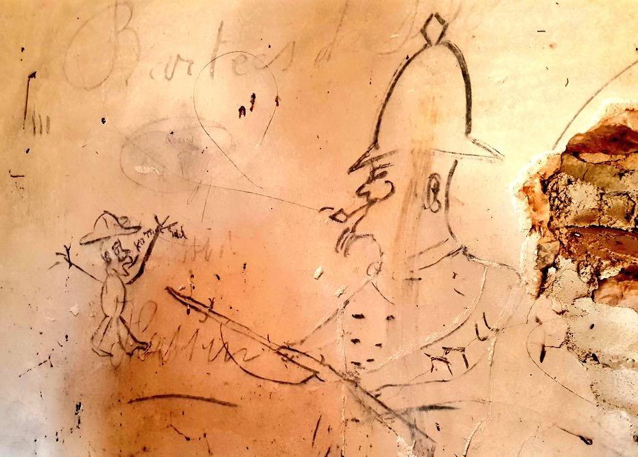 930x667 graffiti from british soldiers on d day found in france - British Soldier Drawing