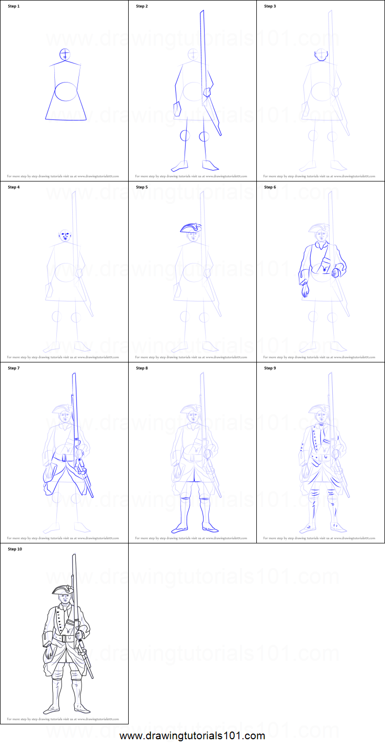 751x1463 how to draw british soldier printable step - British Soldier Drawing