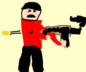 300x250 a british soldier from holding a wooden gun drawing - British Soldier Drawing