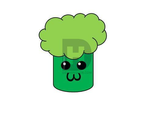 512x384 How To Draw Chibi Broccoli, Step - Broccoli Drawing