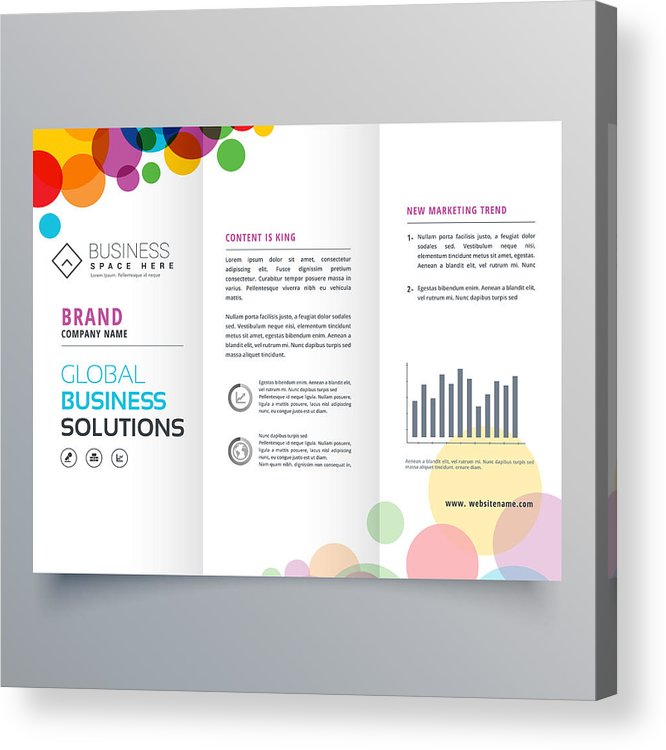 666x750 colorful circle abstract trifold brochure design acrylic print - Brochure Drawing