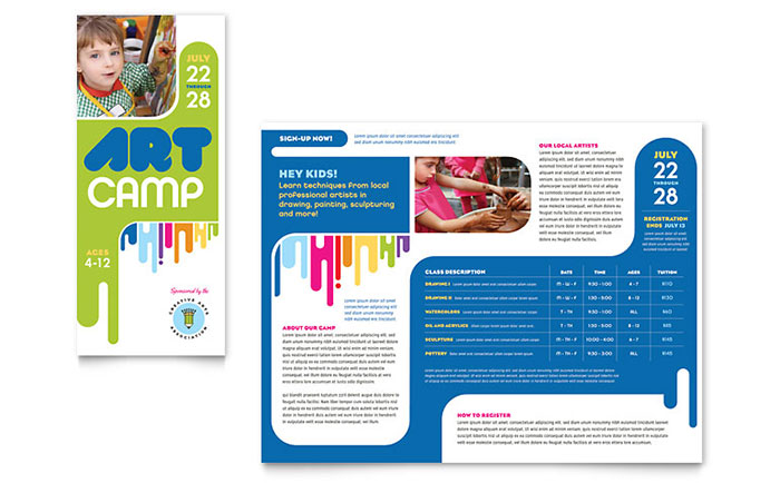 700x434 kids art camp brochure template design - Brochure Drawing