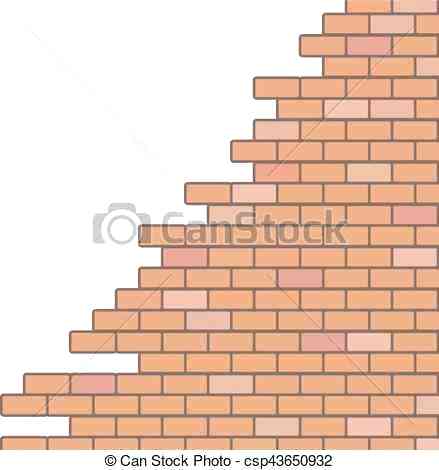 439x470 Brick Wall Drawing - Broken Brick Wall Drawing