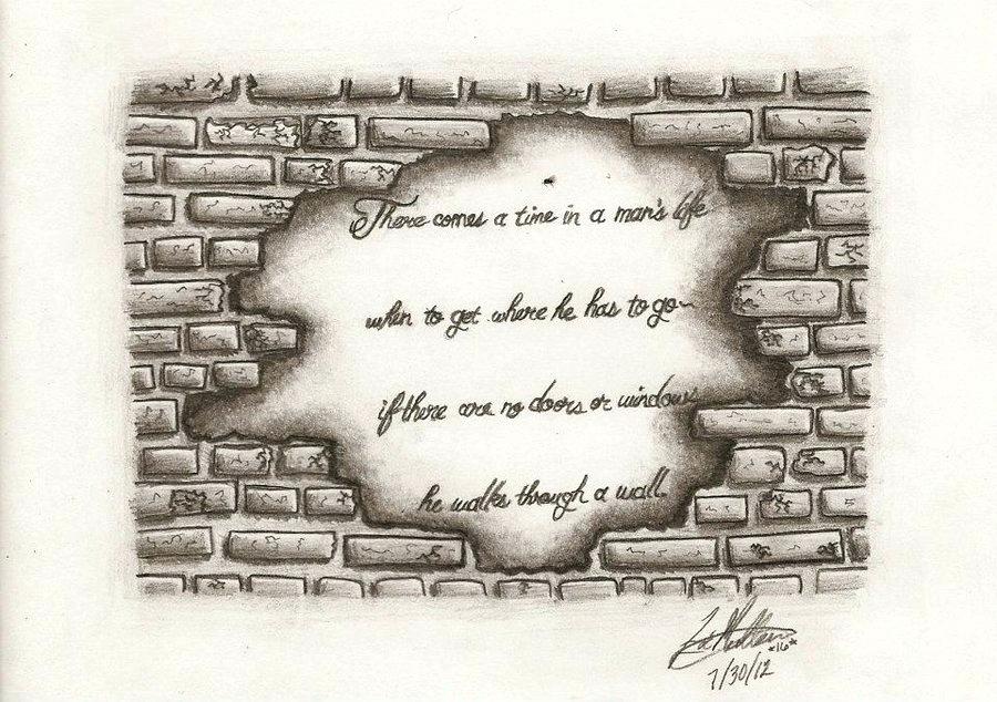 900x634 Broken Brick Wall - Broken Brick Wall Drawing