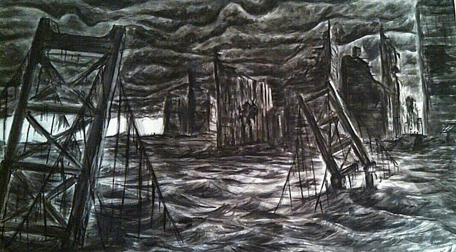 900x498 The Broken Bridge Drawing - Broken Bridge Drawing