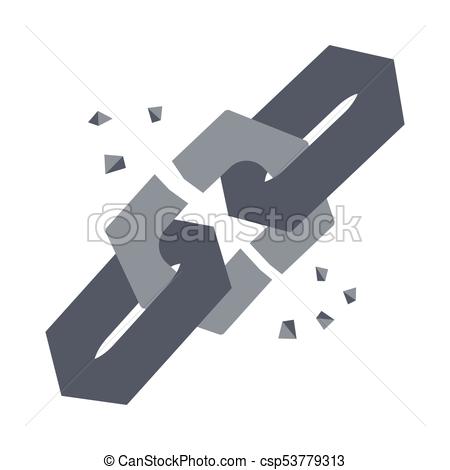 450x470 broken chain link vector icon illustration - Broken Chain Drawing