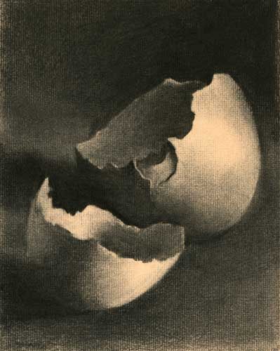 399x500 Charcoal Drawing Of Eggs Trash Art Art Value Drawings - Broken Egg Drawing