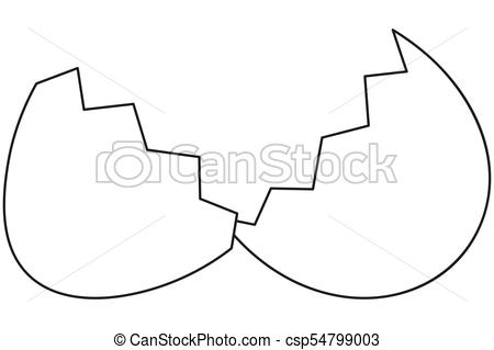 450x319 Line Art Black And White Broken Egg Shell Icon Poster Coloring - Broken Egg Drawing