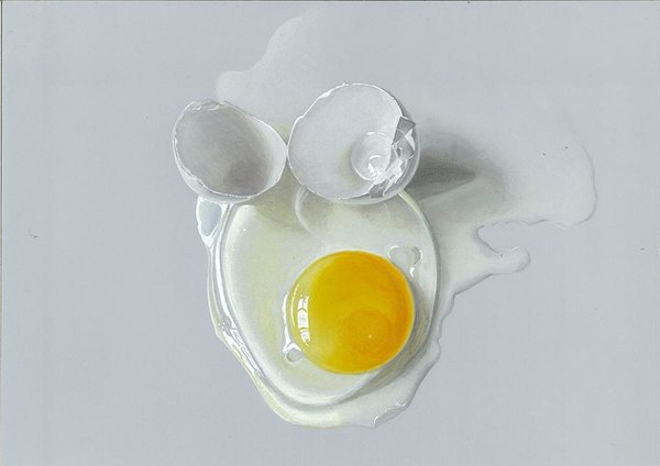 600x424 Realistic Drawing Of Broken Egg Art Print - Broken Egg Drawing