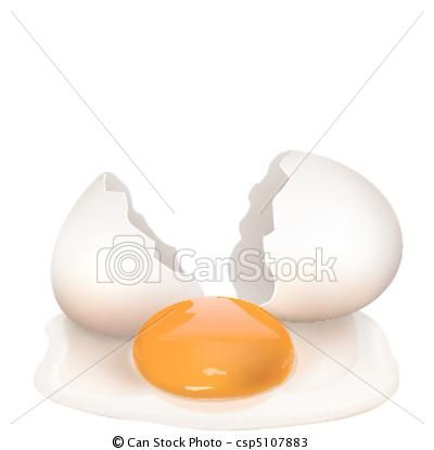 400x415 Vector - Broken Egg Drawing