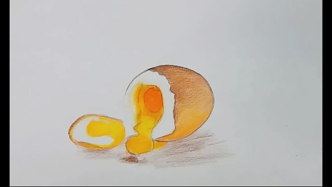 1280x720 How To Draw Broken Egg Step - Broken Egg Drawing