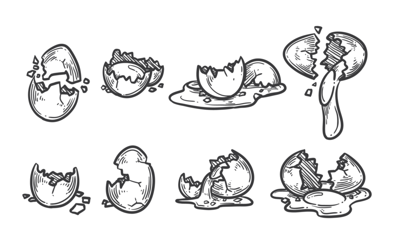 793x490 Broken Egg Icons Vector - Broken Egg Drawing