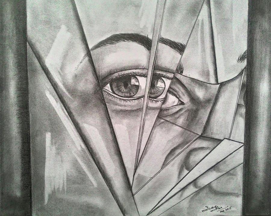 900x718 Broken Drawing - Broken Glass Drawing