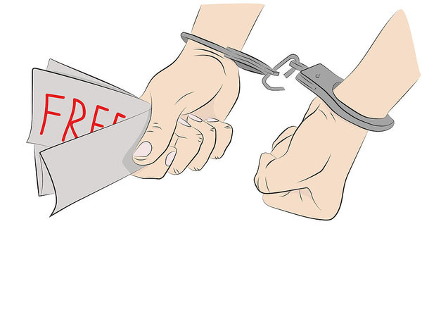 600x477 Hands With Broken Shackles The Concept Of Freedom - Broken Hand Drawing