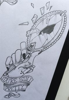 236x340 Broken Glass Drawing - Broken Hand Mirror Drawing