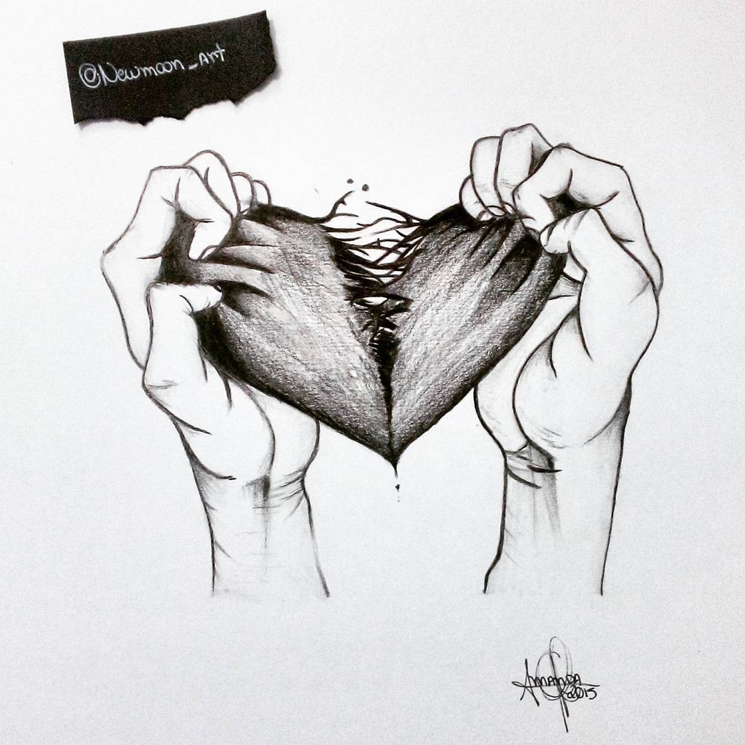 Рисунки для срисовки сердце в руке