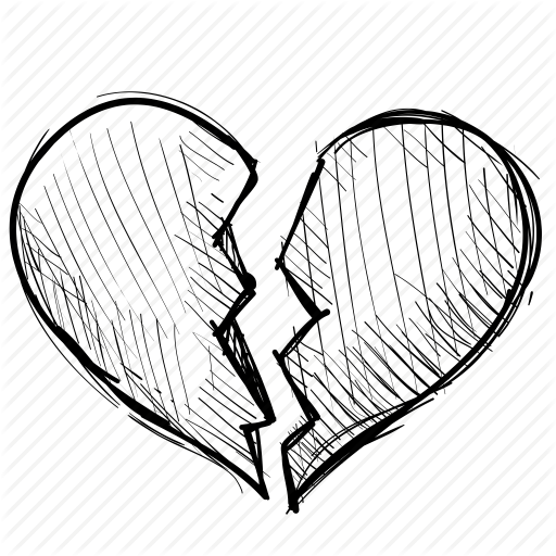 512x512 Collection Of Free Rose Drawing Broken Heart Download On Ui Ex - Broken Heart Drawings