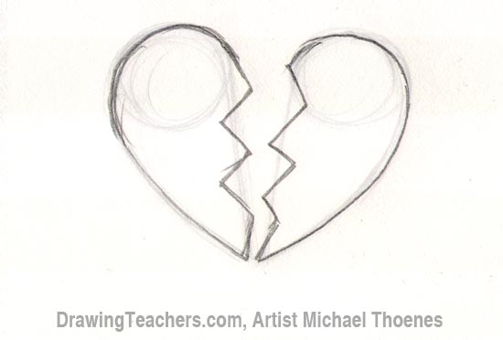 550x372 How To Draw A Broken Heart - Broken Heart Drawings