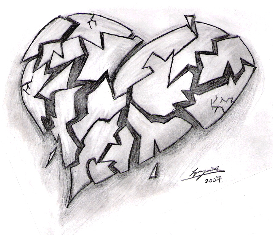 Broken Heart Drawings In Pencil at Explore