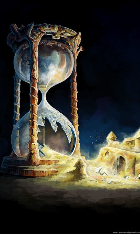 480x800 Hourglass Drawing Sand Castle Broken Sand Cracked Fantasy Art - Broken Hourglass Drawing