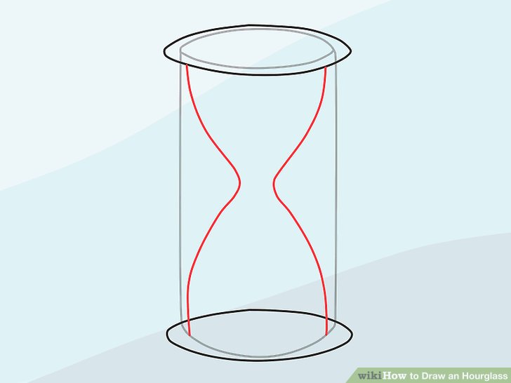 728x546 How To Draw An Hourglass Steps - Broken Hourglass Drawing