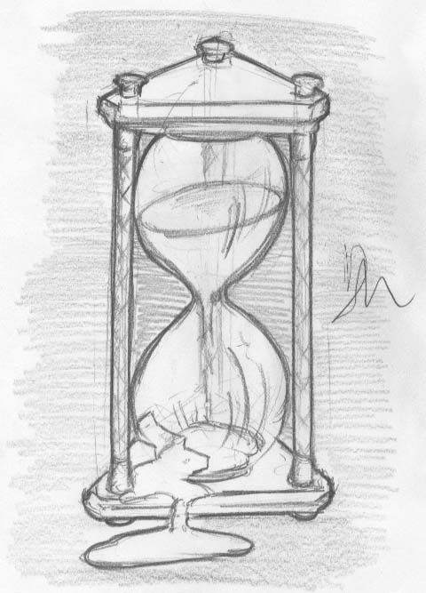 480x667 hour glass sketch - Broken Hourglass Drawing