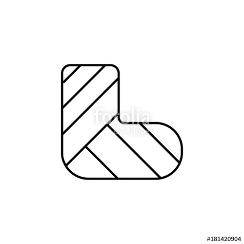 500x500 gypsum or cast foot icon broken leg sign stock image and royalty - Broken Leg Drawing