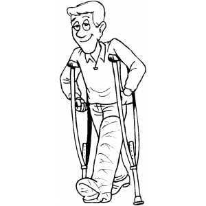 300x300 man with broken leg coloring pages - Broken Leg Drawing