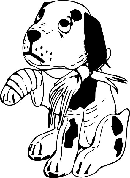 438x597 sad dog with a broken leg clip art free vector in open office - Broken Leg Drawing
