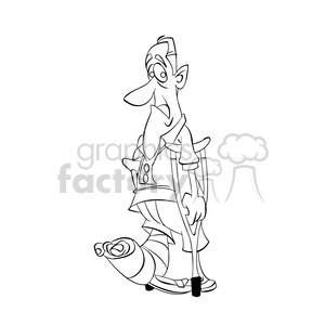 300x300 black and white image of man with a broken leg hombre enyesado - Broken Leg Drawing