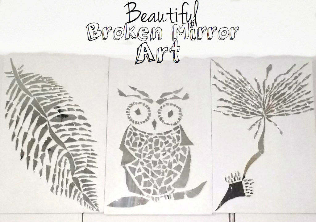 1024x719 Broken Mirror Art! Steps - Broken Mirror Drawing