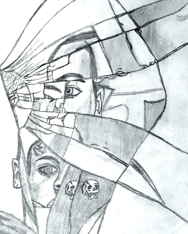 600x746 broken mirror broken mirror art - Broken Mirror Drawing