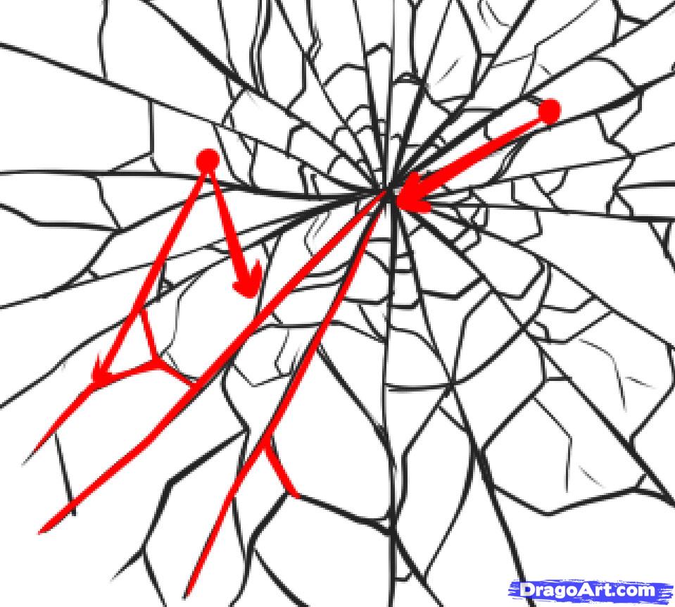 959x862 How To Draw Glass, Step - Broken Mirror Drawing