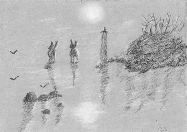 600x424 mirror broken reflection drawing - Broken Mirror Reflection Drawing