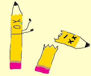 300x250 Living Pencil Sad Over Death Of Broken Pencil Drawing - Broken Pencil Drawing