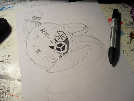 467x350 Broken Pocketwatch - Broken Pocket Watch Drawing