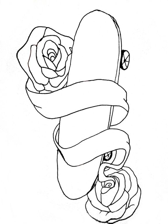 576x768 Iphone App Tatview Tattoos Skateboard Tattoo, Tattoo Drawings - Broken Skateboard Drawing