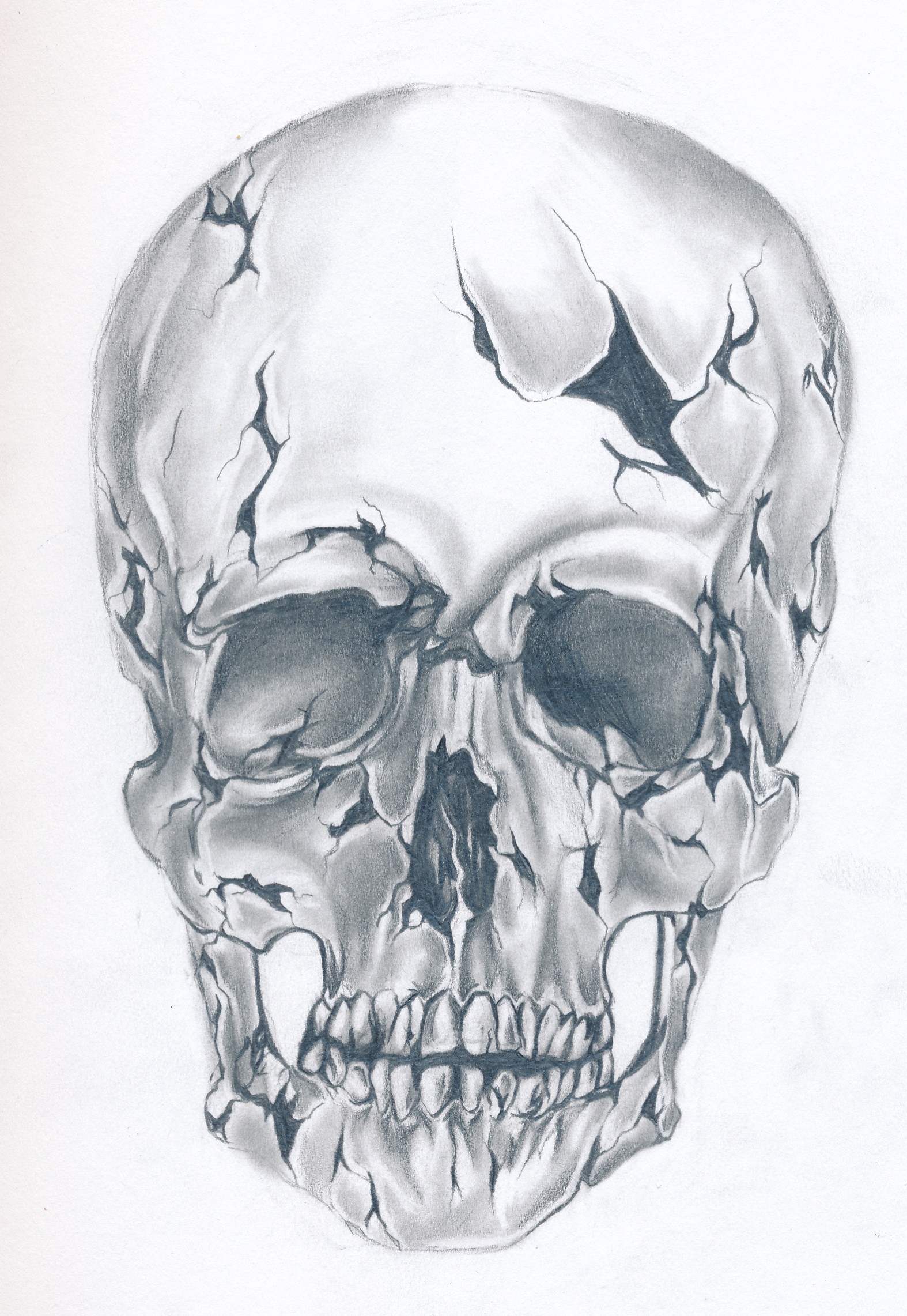 1574x2283 Artstation - Broken Skull Drawing