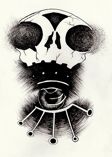 392x550 Morning Mood - Broken Skull Drawing