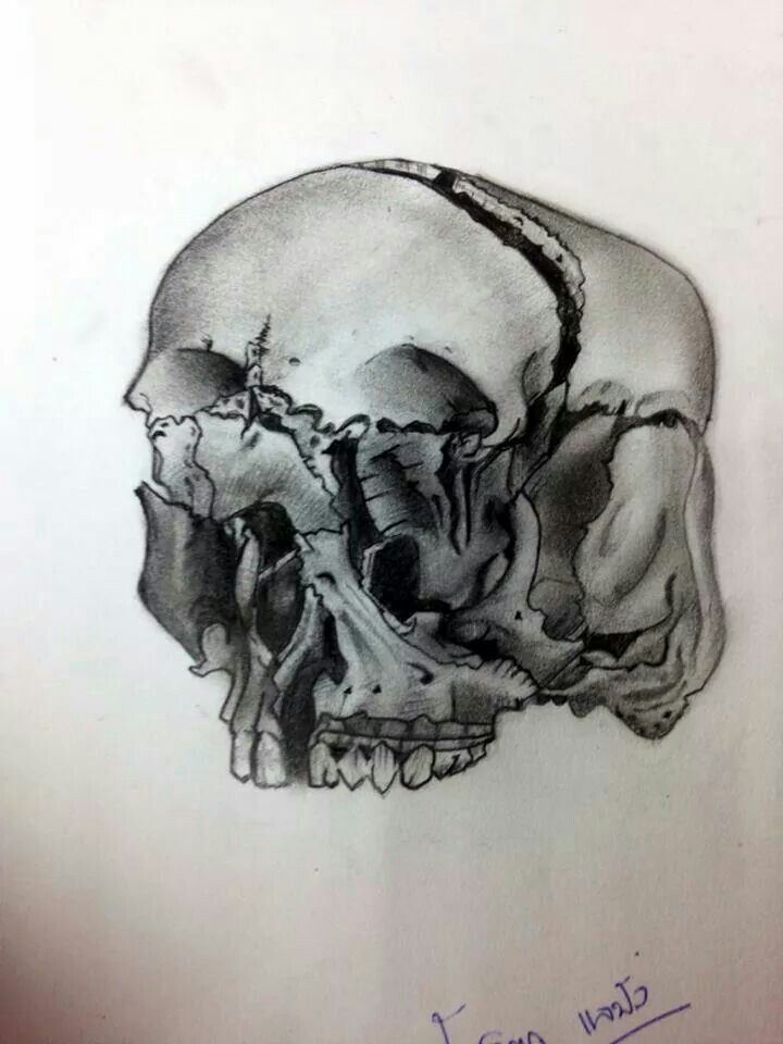 720x960 My Broken Skull Drawing Art Life Drawings, Skull - Broken Skull Drawing