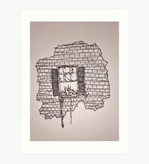 210x230 Broken Wall Drawing Art Prints Redbubble - Broken Wall Drawing