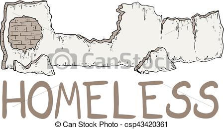 450x259 homeless broken wall illustration design of homeless broken wall - Broken Wall Drawing