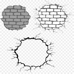 300x300 Stock Illustration White Broken Wall Concept Clean Vector - Broken Wall Drawing